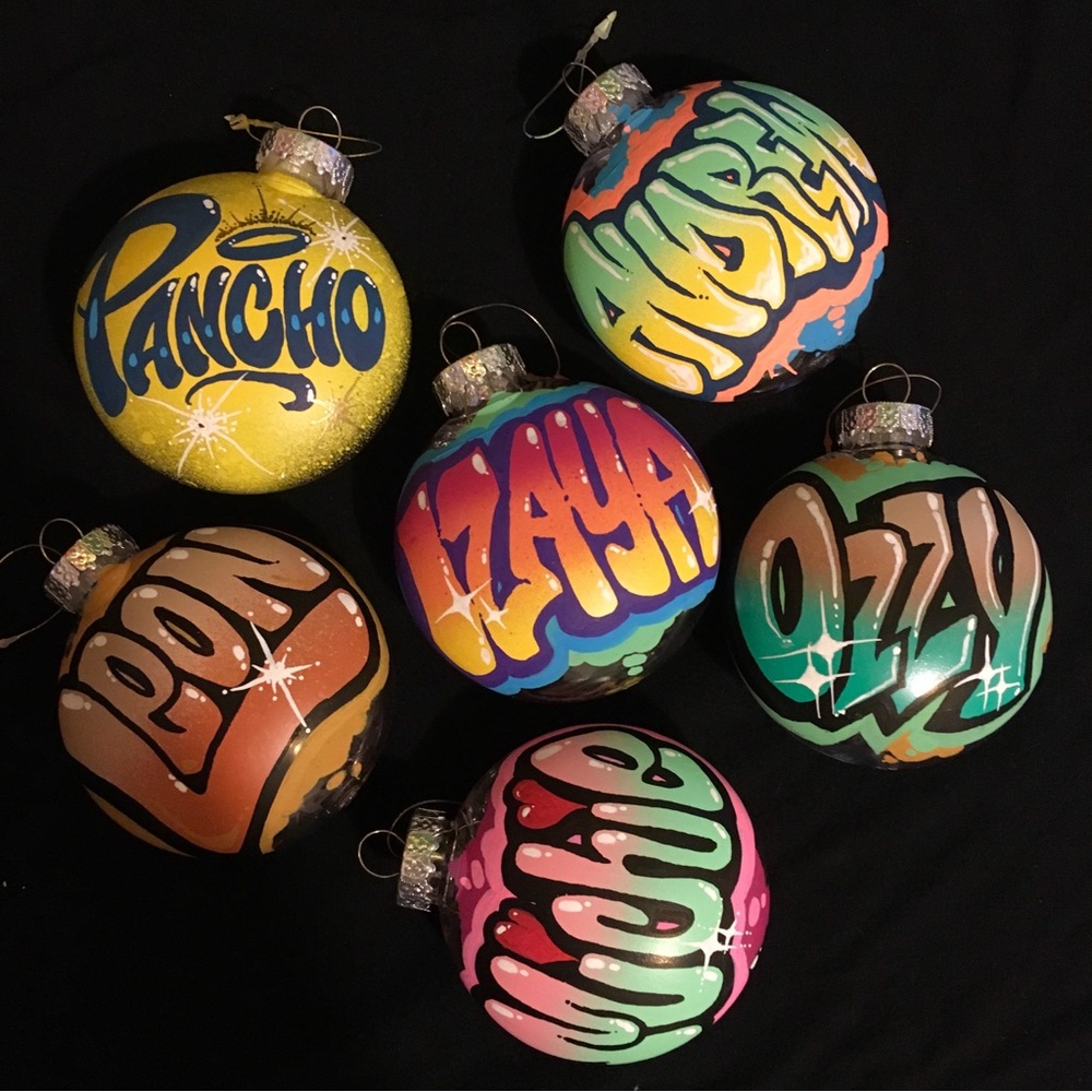 Personalized Custom Graffiti Name Christmas Ornament **Made To Order**